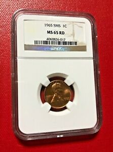1965 SMS LINCOLN MEMORIAL CENT NGC MS 65 RD