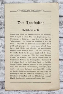 Hochaltar Besigheim Neckar Kunstwerk Sachverständige Faltbatt Vintage Papier alt - Picture 1 of 3