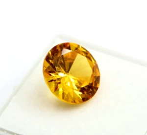Piedra preciosa suelta de 7 quilates corte redondo amarillo certificado Camboya oferta de Navidad - Imagen 1 de 3