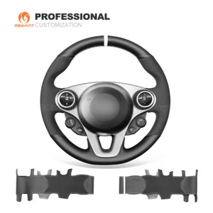 Cubierta de volante de cuero genuino MEWANT gamuza para Smart New Fortwo Forfour 2 - Imagen 1 de 11