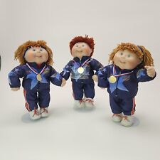 Lot Of 3 Vintage 1996 Cabbage Patch Kids Olympikids Porcelain Dolls Figures CPK