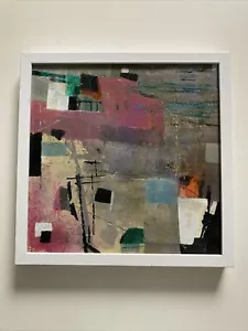 TRICIA MOSS MIXED MEDIA GEMÄLDE VON ABSTRAKT "GHOST BUSTERS" SIGNIERT GERAHMT - Bild 1 von 12