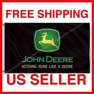 John Deere 3 x 5 Banner Flag 3X5 Banner Tractor Quality Farm Fast FREE Shipping - Image 1 of 4