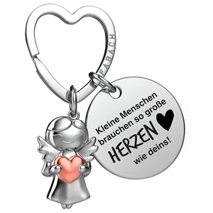 "Beste Erzieherin" Schutzengel Schlüsselanhänger - Schutzengel mit Herz & Gravur - Bild 1 von 8