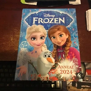 DISNEY FROZEN  ANNUAL 2024 HARDBACK BIRTHDAY SUMMER HOLS  PUZZLES - Picture 1 of 2