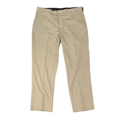 Alan Flusser Pants Mens 42 Khaki Golf Micro-Tech Flat Front Stretch Lightweight - Image 1 of 4