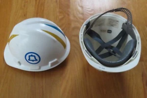 Org 1981 BELL / NEW ENGLAND TELEPHONE LINEMAN Plastic HARD HAT Adjustable Helmet - Picture 1 of 9
