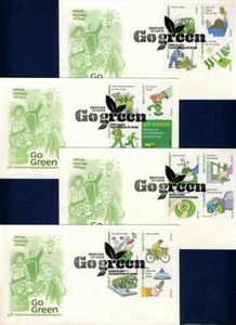 US 2011 Go Green (4524) . 4 First Day Covers . ArtCraft Cachet - Picture 1 of 1
