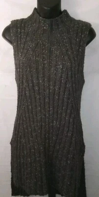 Suéter túnica Mossimo gris moteado sin mangas tejido cuello falso talla XL Foto 1 de 4