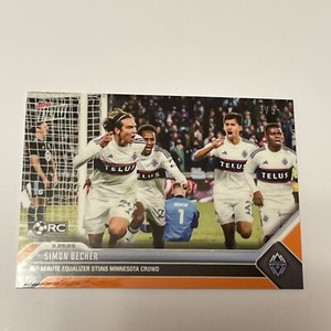 2023 Topps Now MLS 50 SIMON BECHER VANCOUVER WHITECAPS FC ROOKIE RC ORANGE 3/5