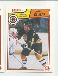 1983 84 OPC #51 GORD KLUZAK ROOKIE BOSTON BRUINS O-PEE-CHEE