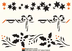 Border STENCIL Reusable Xmas Garland Pattern Paint Wall Furniture Cardmaking CH2 - Picture 1 of 16