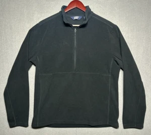 Lands End Sweater Men's Size M 38-40 Black 100% Polyester Soft Fleece 1/2 Zip - Picture 1 of 4