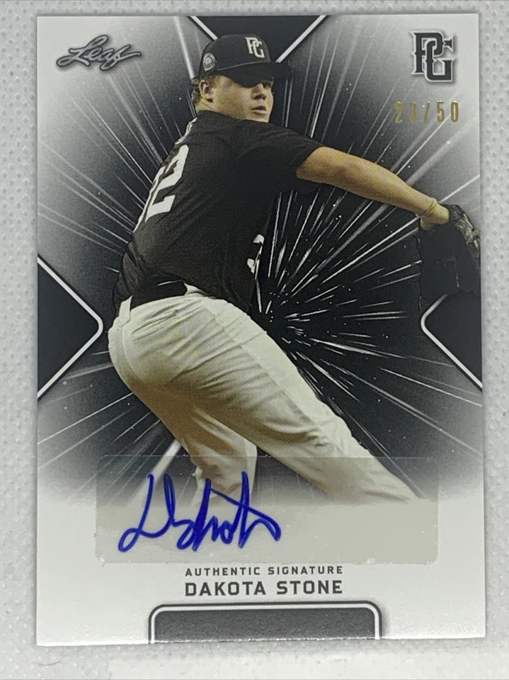 2021 LEAF PERFECT GAME DAKOTA STONE BLACK PAPER AUTO # 23/50 - Image 1 of 1