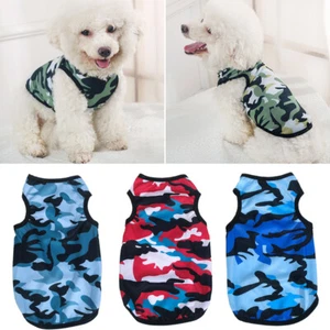 Cute Pet Puppy T Shirt Dog Clothes Camouflage Vest Comfortable Pet Clothes z - Picture 1 of 16