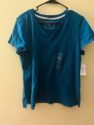 Nuevo CHARTER CLUB Mujer Todos los Días Algodón Cuello en V Pijama Camiseta Verde Talla L Foto 1 de 4