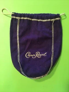 CROWN ROYAL purple storage bag, drawstring top, Embroidered Logo, Surged Edges - Picture 1 of 5