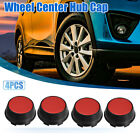 4 Pcs 66Mm Outer Dia 6 Clips Car Wheel Rim Center Hub Covers Cover Black Red