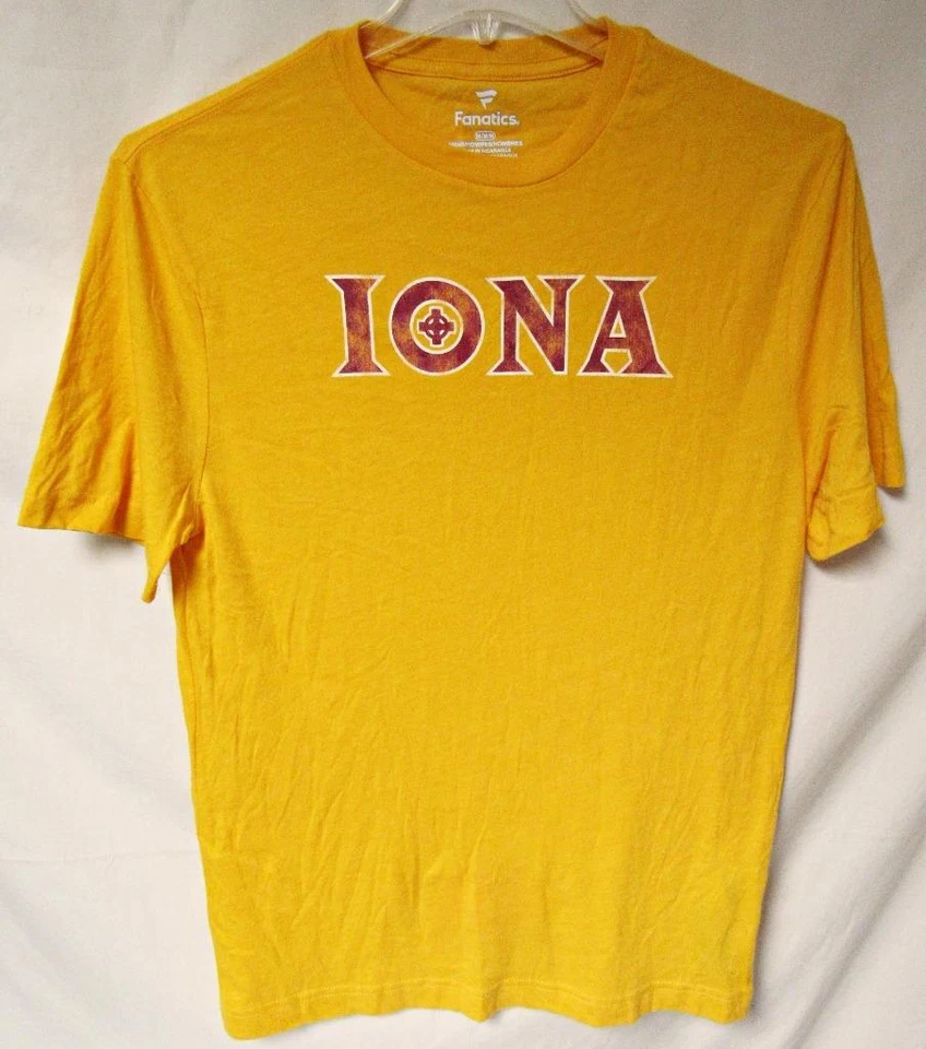 Iona College Gaels Men M or XL Distressed Screened "WORDMARK" T-shirt C1 3785 - Image 1 of 3