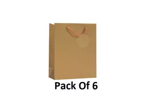 Simon Elvin Finishing Touch einfarbige mittlere Geschenktüten - Gold (6er Pack) - Bild 1 von 1