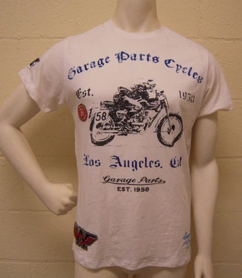 Christian Audigier гараж запчасти мотоцикла гонщик с белая футболка (L) новый - Изображение 1 из 4