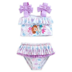 Disney Store Princess Sofia The First 2 Piece Swimsuit Girl Size 4 5/6 - Picture 1 of 4