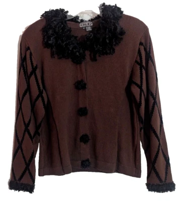 Cárdigan Suéter De Colección BEREK Marrón Cuello Difuso XL N1 Capricho Otoño Glamour Foto 1 de 4