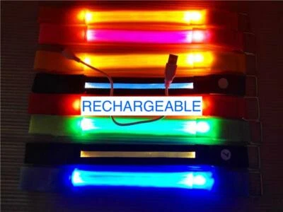 NEW TECH JUNKIES ARM/ANKLE BAND BRACELET RECHARGEABLE LED glow light Safety FOR Running Cycling