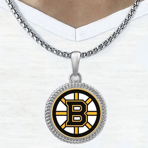 Large 24" Boston Bruins Mens Womens Link Chain Pendant Necklace D22 Cover