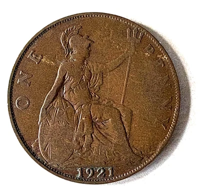 1921 Great Britain George V Large Cent - F/VF - FREE SHIPPING! - Image 1 of 2