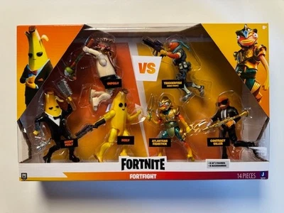 "PAQUETE DE 6 FIGURAS DE ACCIÓN FORTNITE FORTFIGHT 4"" TEAM FISHSTICK VS TEAM PEELY SELLADAS" Foto 1 de 4