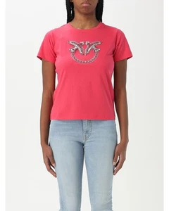 Pinko Embellished Logo Tee Short Sleeves Women Red T-Shirts - Bild 1 von 16