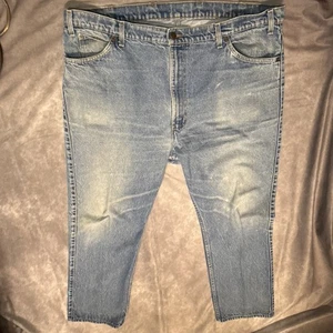 VTG 80’s Levi’s 549 Two Horse Denim Straight Leg Jeans Leather Tab 44x 28.5 - Picture 1 of 15