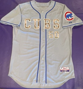 Seltenes Authentic Team Issued Blake Parker #50 2014 Cubs Camouflage Road Trikot 48 - Bild 1 von 8