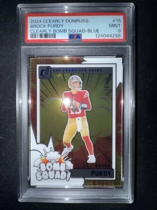 2024 Panini Clearly Donruss Clearly Bomb Squad Brock Purdy #15 azul/49 PSA 9 - Imagen 1 de 2
