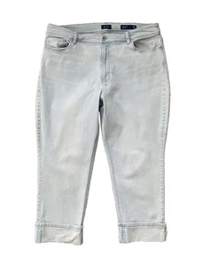 J.Jill Denim Jeans Light Blue High Rise Stretch Cropped Cuffed Size 14 Petite - Picture 1 of 5