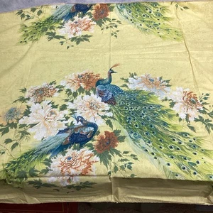 5th Ave Stoff Vintage Pfau Blumen 1 Muster Panel 37" B x 44" L 70er Jahre - Bild 1 von 7