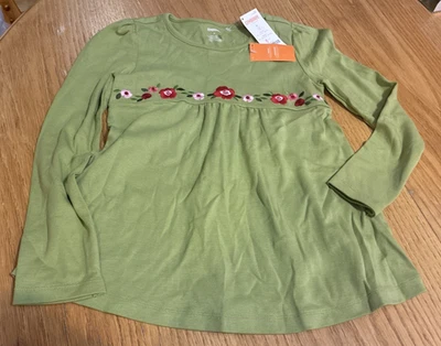Gymboree Long Sleeve GREEN Shirt Girl Size 9 Floral Vtg 2012 NEW NWT - Image 1 of 4