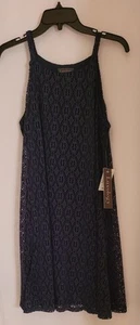NUEVO CON ETIQUETAS VESTIDO MUJER TALLA 10 AZUL MARINO OJALES LUXOLOGY 👗 - Imagen 1 de 6