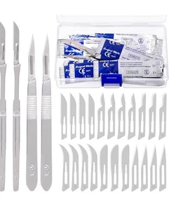 64Pcs Scalpel Blade Handle with #10#11#12#13#14#15 Scalpels Surgical Sterile... - Picture 1 of 7