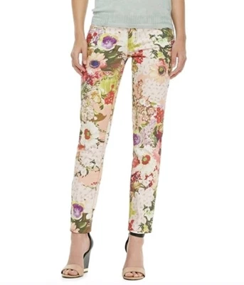 Jeans Tory Burch Inglés Floral Rosa Izzy, Tobillo Ajustado, Talla 27 Foto 1 de 4