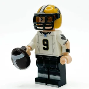 #9 QB New Orleans Football Player Minifig made using LEGO parts - B3 Customs - Picture 1 of 2