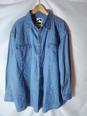 Mountain Khakis Denim Western Shirt Men's XXL Pearl Snap Button Long Sleeve USA - Image 1 of 4