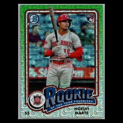 Noelvi Marte RC Mega Box Mojo Refractor 2024 Bowman Cincinnati Reds Rookie #ROY4 - Image 1 of 2
