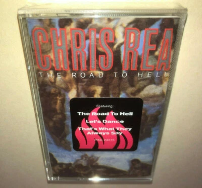Chris Rea The Road to Hell cassette tape hits hype sticker Lets Dance  — 第 1/4 张图片