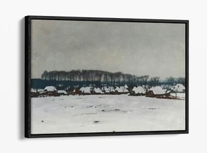 WINTER LANDSCAPE HOME DECOR FLOAT EFFECT CANVAS WALL ART PRINT - Picture 1 of 12