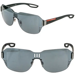 PRADA LINEA ROSSA Sport 05S Rubber Black Mask Mirror Unisex Sunglasses PS05SS - Picture 1 of 12