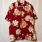 Vintage Blouse Womens Shirt Top Size 20 Red Smart Work Boho Ladies Floral Office