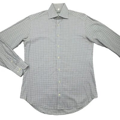 Piattelli Barneys New York Shirt Mens 15/34 Plaid Check Long Sleeve Button Up   - Image 1 of 4