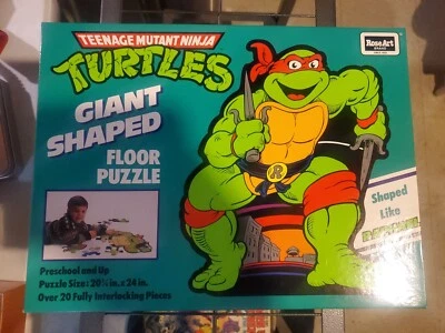 1990 Teenage Mutant Ninja Turtles Raphael Giant Floor Puzzle 20pc Roseart TMNT - Image 1 of 4